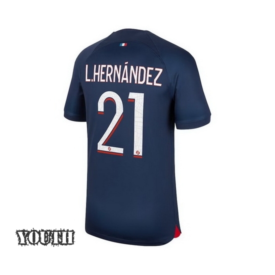 2023/2024 Youth Lucas Hernandez Home #21 Soccer Jersey - Click Image to Close