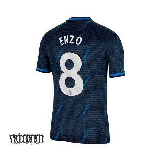 2023/2024 Enzo Fernandez Away #8 Youth Soccer Jersey