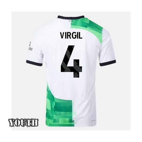 2023/2024 Virgil van Dijk Away #4 Youth Soccer Jersey
