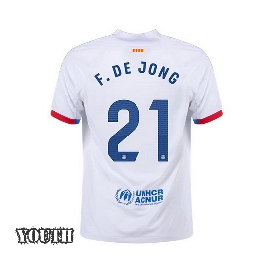 2023/2024 Frenkie de Jong Away #21 Youth Soccer Jersey