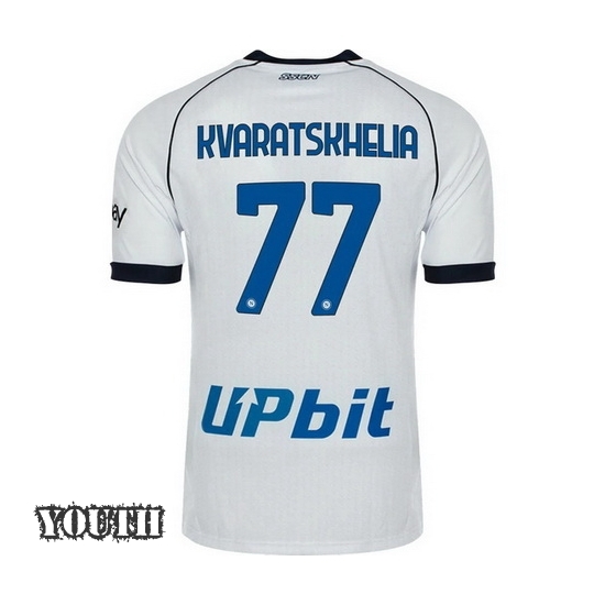 2023/2024 Khvicha Kvaratskhelia Away #77 Youth Soccer Jersey
