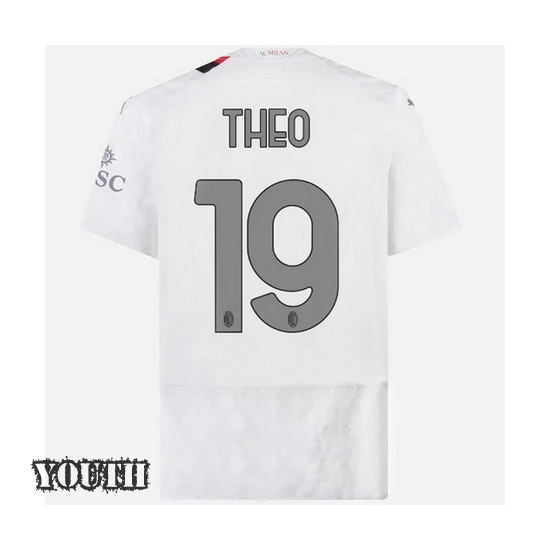 2023/2024 Theo Hernandez Away #19 Youth Soccer Jersey