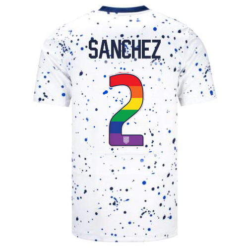 USA Ashley Sanchez 2023/24 Home Men's Jersey Rainbow Number