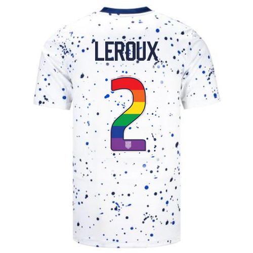 USA Sydney Leroux 2023/24 Home Men's Jersey Rainbow Number