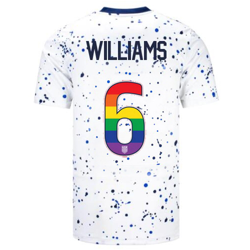 USA Lynn Williams 2023/24 Home Men's Jersey Rainbow Number