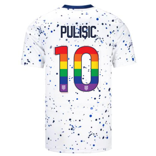 USA Christian Pulisic 2023/24 Home Men's Jersey Rainbow Number