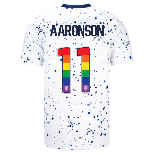 USA Brenden Aaronson 2023/24 Home Men's Jersey Rainbow Number