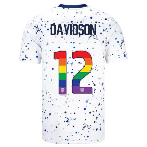 USA Tierna Davidson 2023/24 Home Men's Jersey Rainbow Number