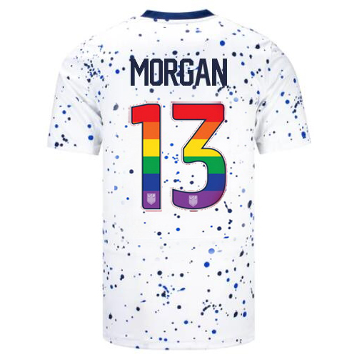 USA Alex Morgan 2023/24 Home Men's Jersey Rainbow Number