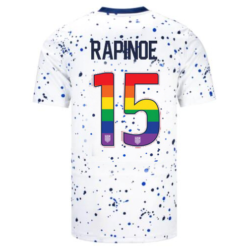 USA Megan Rapinoe 2023/24 Home Men's Jersey Rainbow Number