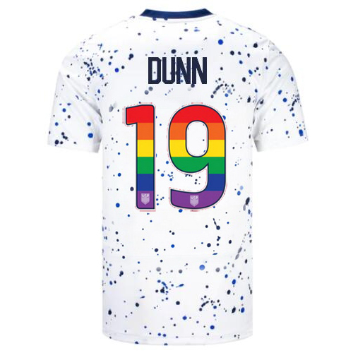 USA Crystal Dunn 2023/24 Home Men's Jersey Rainbow Number