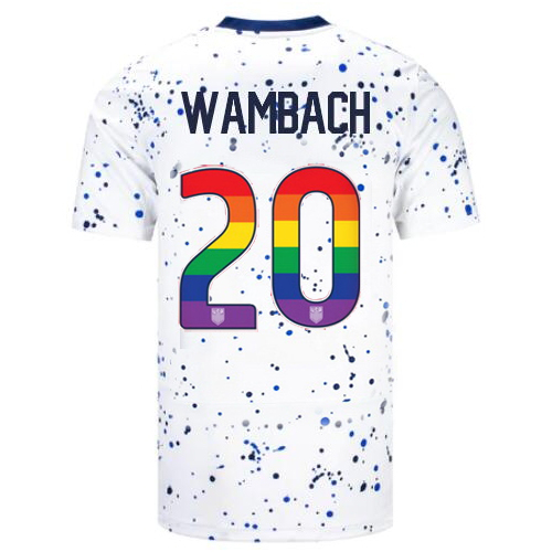 USA Abby Wambach 2023/24 Home Men's Jersey Rainbow Number