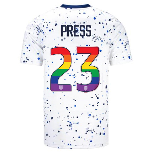 USA Christen Press 2023/24 Home Men's Jersey Rainbow Number