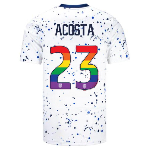 USA Kellyn Acosta 2023/24 Home Men's Jersey Rainbow Number