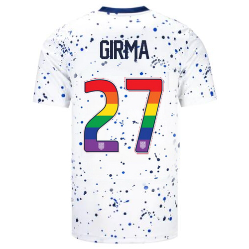 USA Naomi Girma 2023/24 Home Men's Jersey Rainbow Number