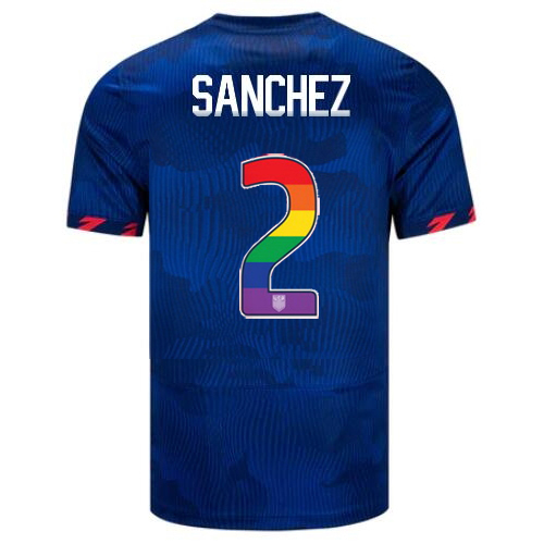 USA Ashley Sanchez 2023/24 Away Men's Jersey Rainbow Number