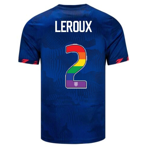 USA Sydney Leroux 2023/24 Away Men's Jersey Rainbow Number