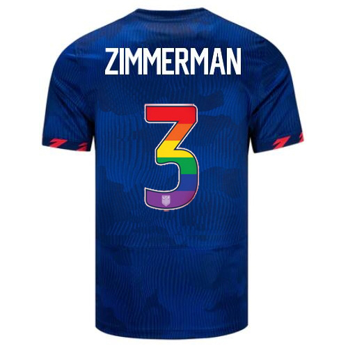 USA Walker Zimmerman 2023/24 Away Men's Jersey Rainbow Number