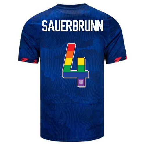 USA Becky Sauerbrunn 2023/24 Away Men's Jersey Rainbow Number