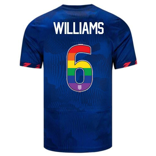 USA Lynn Williams 2023/24 Away Men's Jersey Rainbow Number
