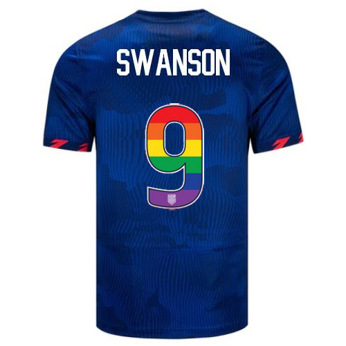 USA Mallory Swanson 2023/24 Away Men's Jersey Rainbow Number