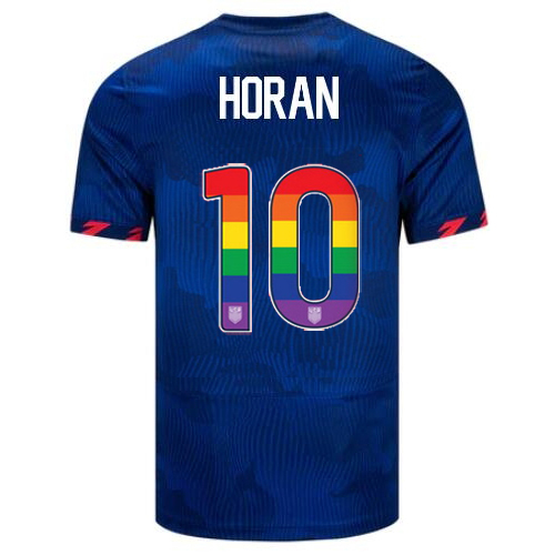 USA Lindsey Horan 2023/24 Away Men's Jersey Rainbow Number