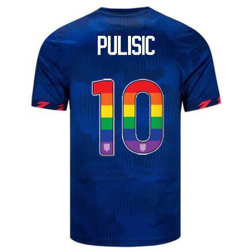 USA Christian Pulisic 2023/24 Away Men's Jersey Rainbow Number
