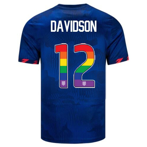 USA Tierna Davidson 2023/24 Away Men's Jersey Rainbow Number