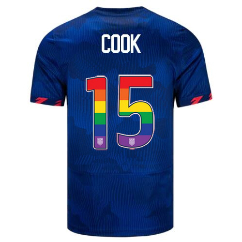 USA Alana Cook 2023/24 Away Men's Jersey Rainbow Number