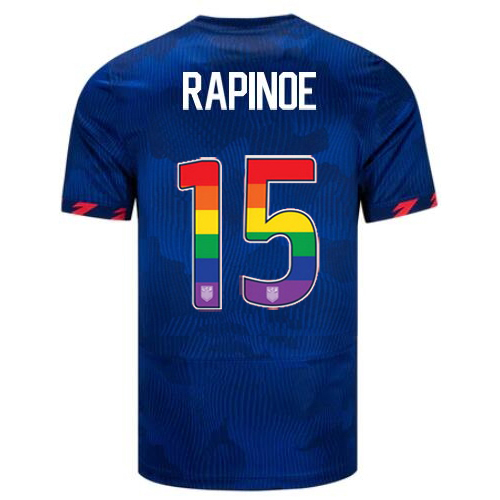 USA Megan Rapinoe 2023/24 Away Men's Jersey Rainbow Number