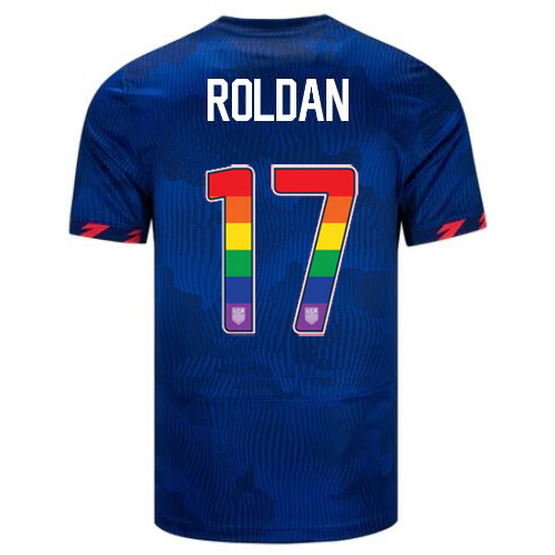 USA Cristian Roldan 2023/24 Away Men's Jersey Rainbow Number - Click Image to Close