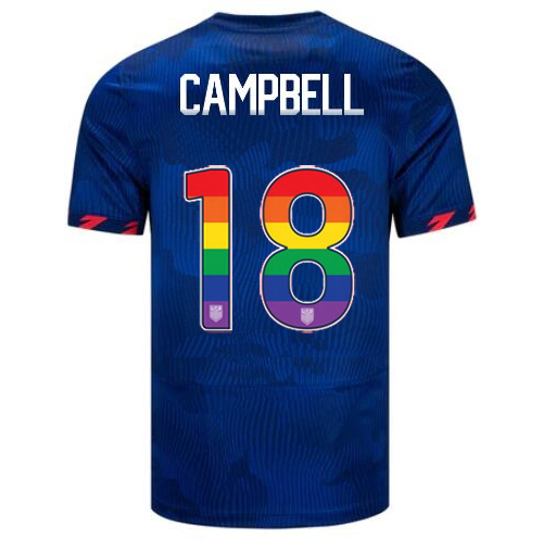 USA Jane Campbell 2023/24 Away Men's Jersey Rainbow Number