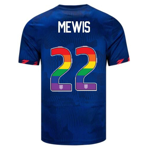 USA Kristie Mewis 2023/24 Away Men's Jersey Rainbow Number