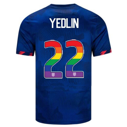 USA DeAndre Yedlin 2023/24 Away Men's Jersey Rainbow Number - Click Image to Close