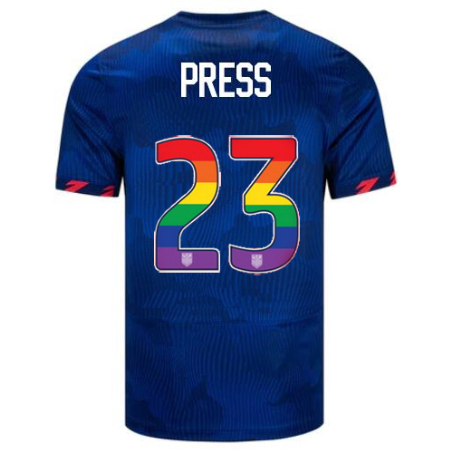 USA Christen Press 2023/24 Away Men's Jersey Rainbow Number