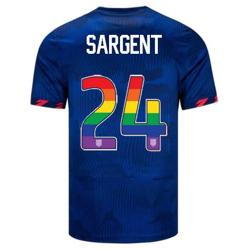 USA Josh Sargent 2023/24 Away Men's Jersey Rainbow Number