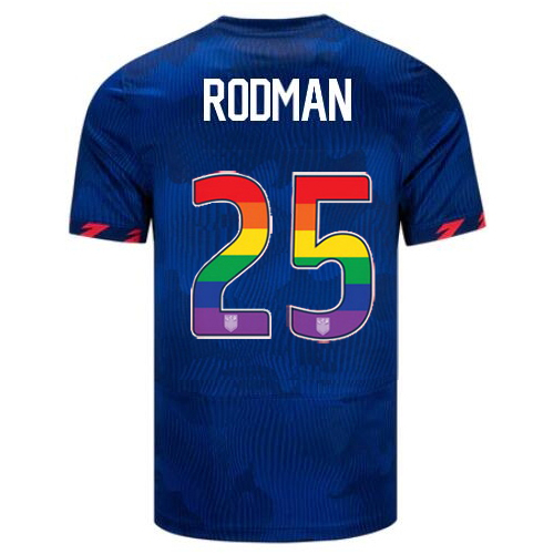 USA Trinity Rodman 2023/24 Away Men's Jersey Rainbow Number