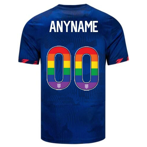 USA Customized 2023/24 Away Men's Jersey Rainbow Number
