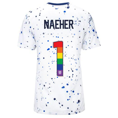 USA Alyssa Naeher 2023/24 Home Women's Jersey Rainbow Number