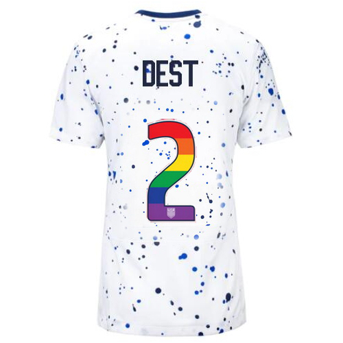 USA Sergino Dest 2023/24 Home Women's Jersey Rainbow Number