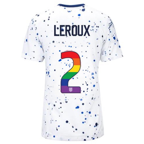 USA Sydney Leroux 2023/24 Home Women's Jersey Rainbow Number
