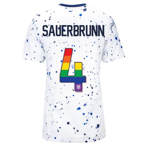 USA Becky Sauerbrunn 2023/24 Home Women's Jersey Rainbow Number