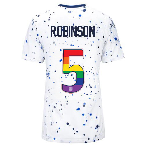 USA Antonee Robinson 2023/24 Home Women's Jersey Rainbow Number - Click Image to Close