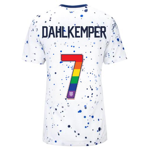 USA Abby Dahlkemper 2023/24 Home Women's Jersey Rainbow Number