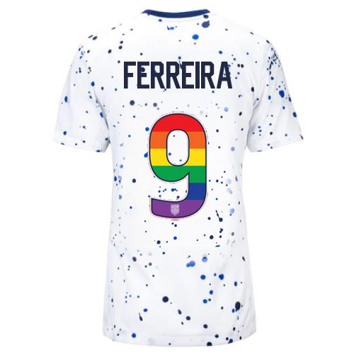 USA Jesus Ferreira 2023/24 Home Women's Jersey Rainbow Number