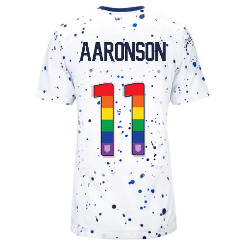 USA Brenden Aaronson 2023/24 Home Women's Jersey Rainbow Number