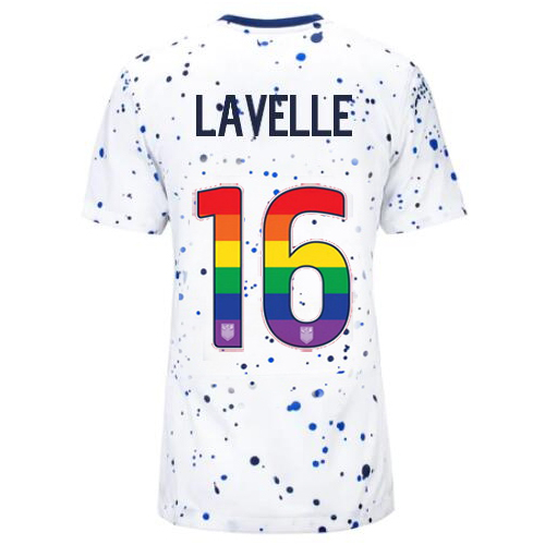 USA Rose Lavelle 2023/24 Home Women's Jersey Rainbow Number