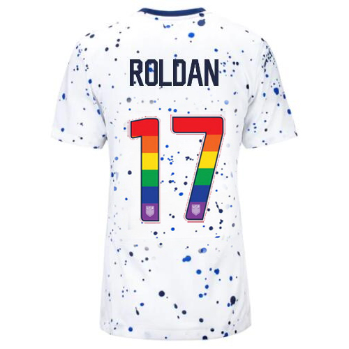 USA Cristian Roldan 2023/24 Home Women's Jersey Rainbow Number