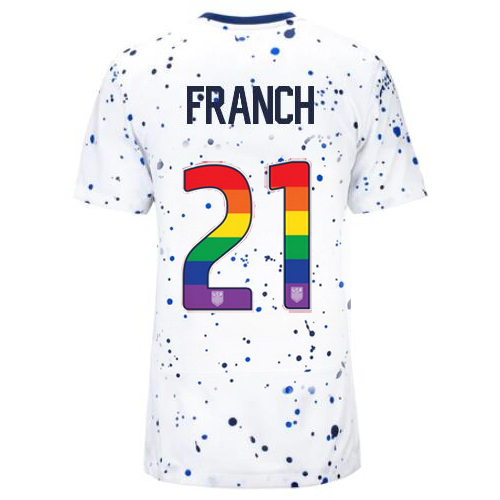 USA Adrianna Franch 2023/24 Home Women's Jersey Rainbow Number