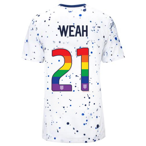 USA Tim Weah 2023/24 Home Women's Jersey Rainbow Number